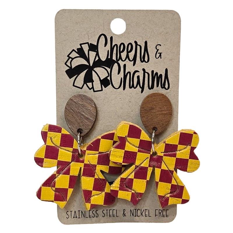 Earrings, Team Colors Bows