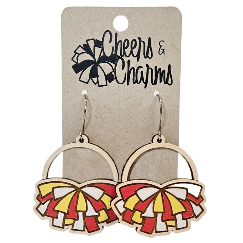 Earrings, Team Colors Pom Poms