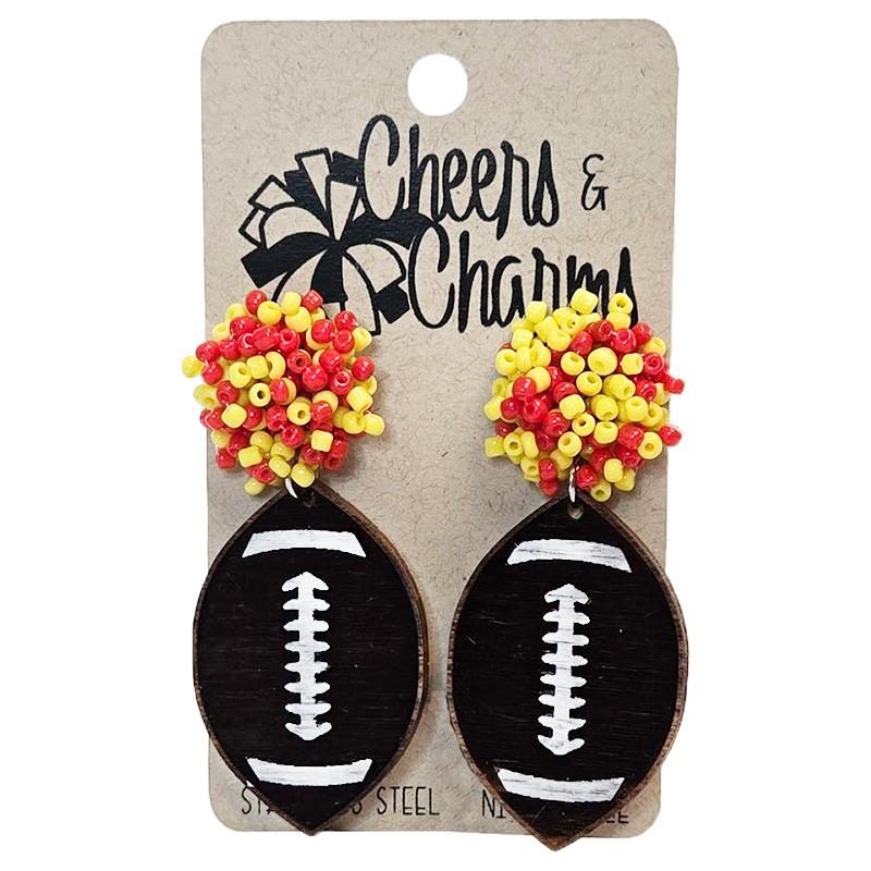 Earrings, Team Colors Footballs